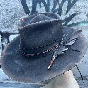 THUNDER ROAD Custom Burned Distressed Cowboy Hat